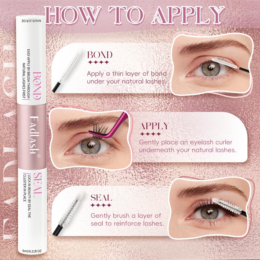 FADLASH Lash Bond and Seal 12ml in use on eyelashes