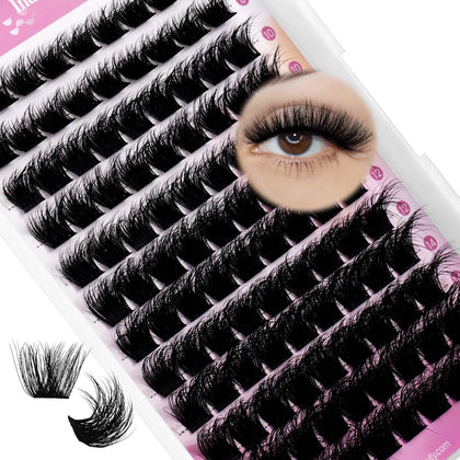 FADLASH Lash Cluster Eyelash Extensions 8-16mm D Curl front view