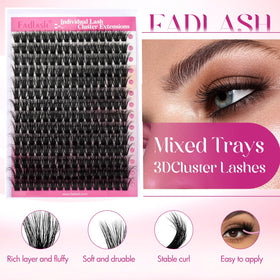 FADLASH Lash Clusters 100D close-up of lash texture