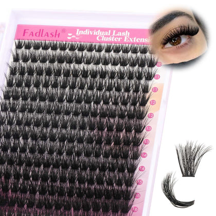 FADLASH Lash Clusters 100D fluffy eyelash clusters front view