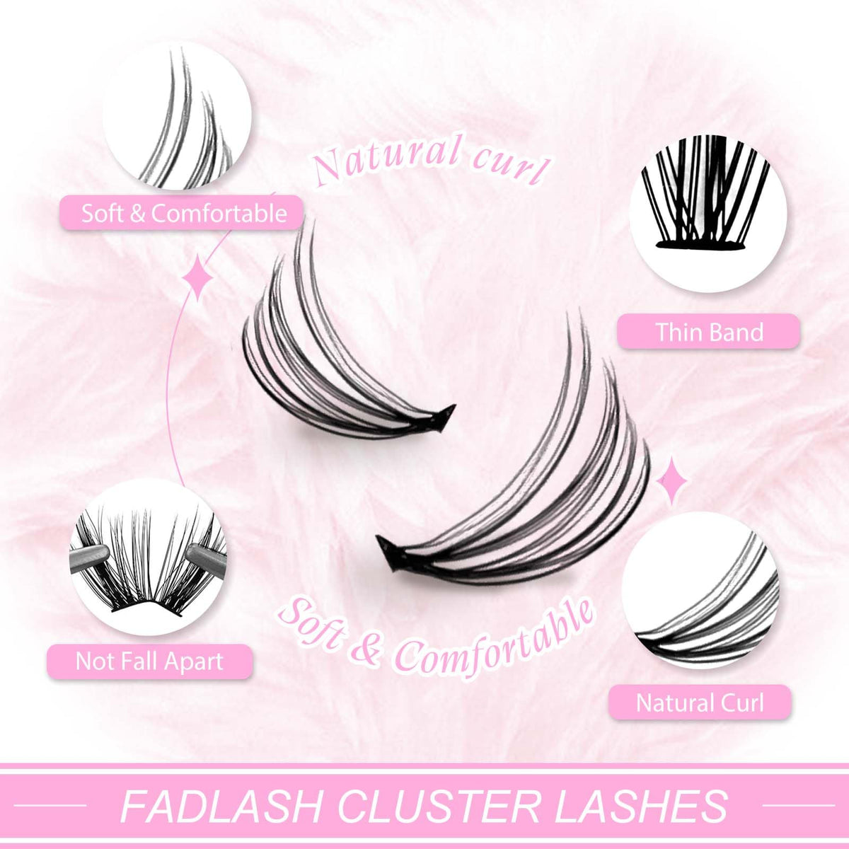 FADLASH Lash Clusters 20D packaging with product details