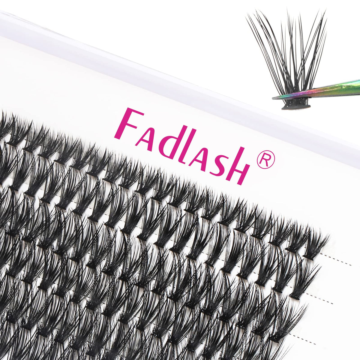 FADLASH Lash Clusters 40D D Curl front view in packaging