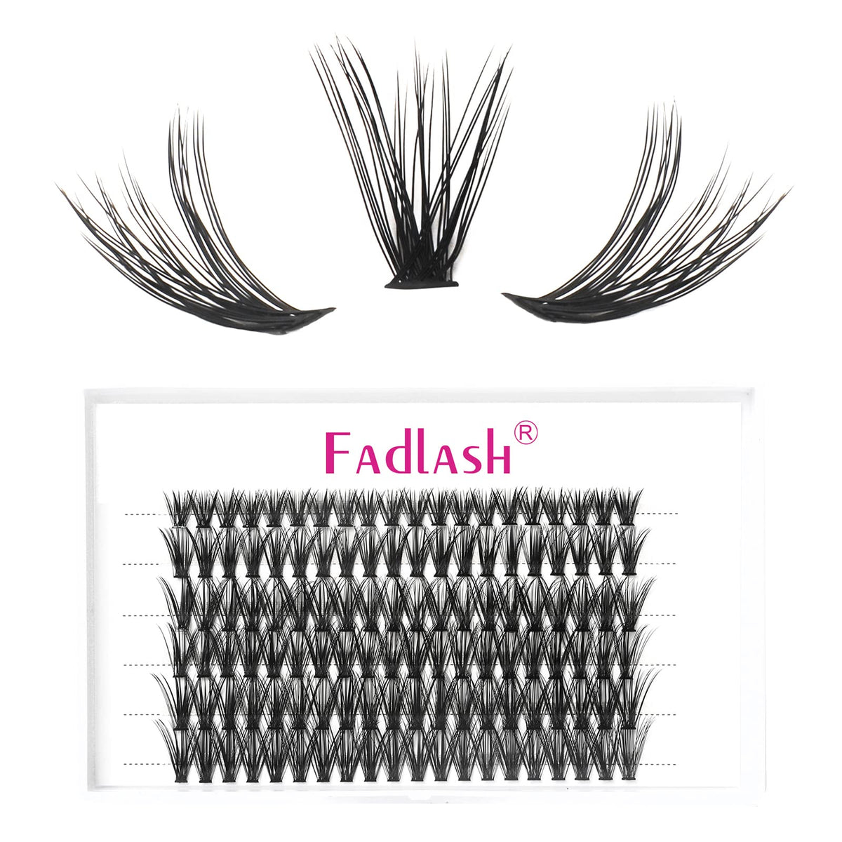 FADLASH Lash Clusters 40D D Curl in a beauty setup
