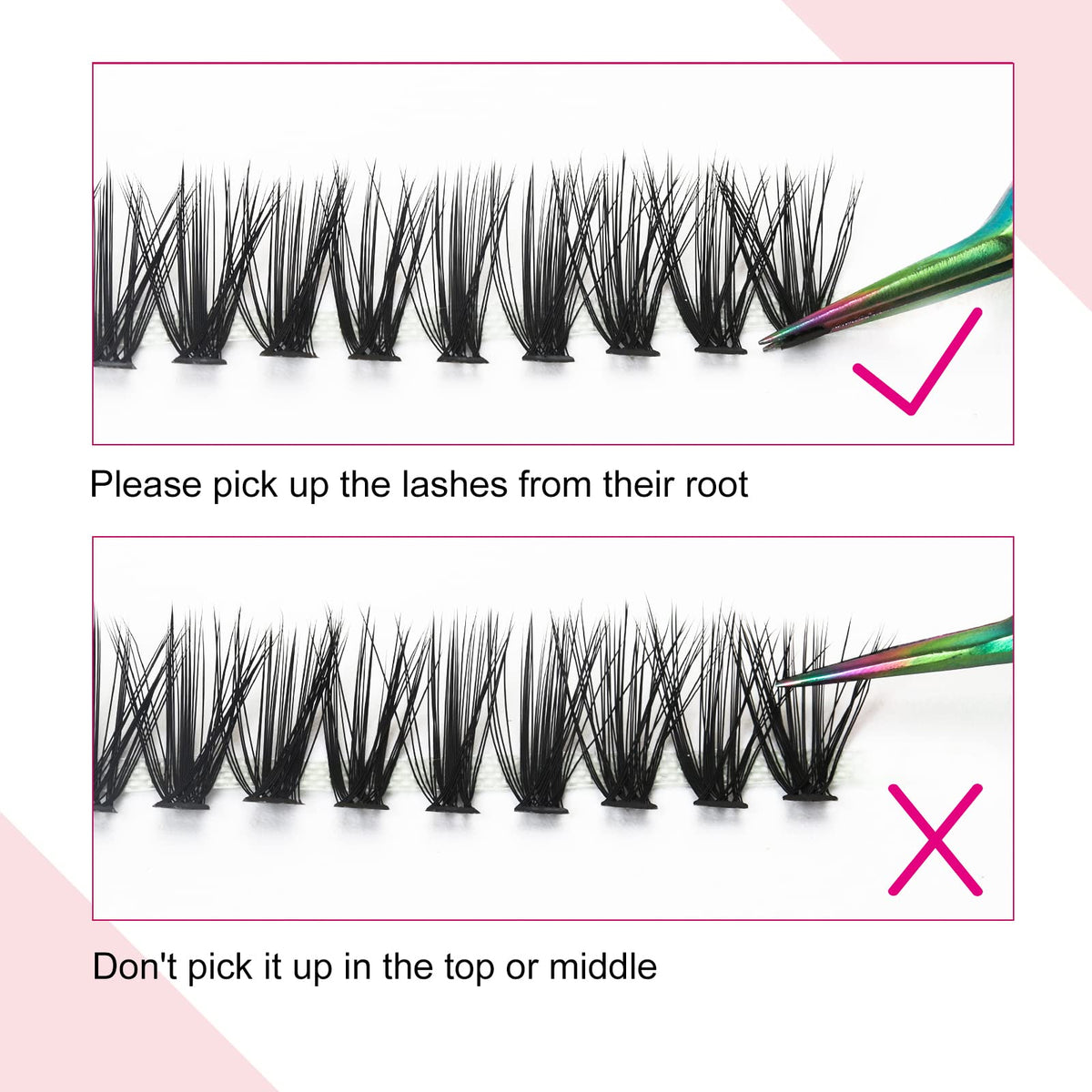 FADLASH Lash Clusters 40D D Curl on a model's eyes