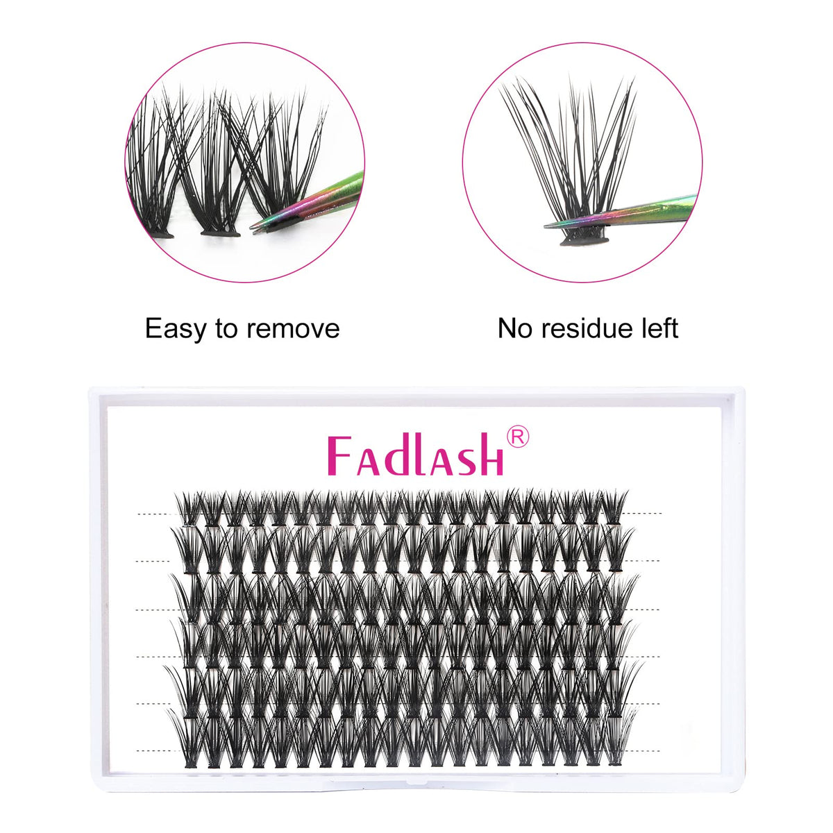 FADLASH Lash Clusters 40D D Curl with eyelash glue