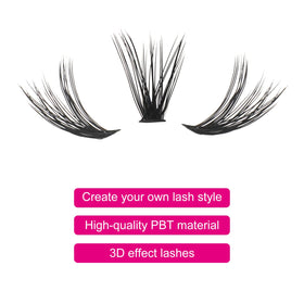 FADLASH Lash Clusters 40D D Curl with tweezers for application