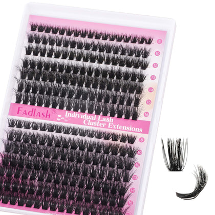 FADLASH Lash Clusters 80D+100D front view with packaging