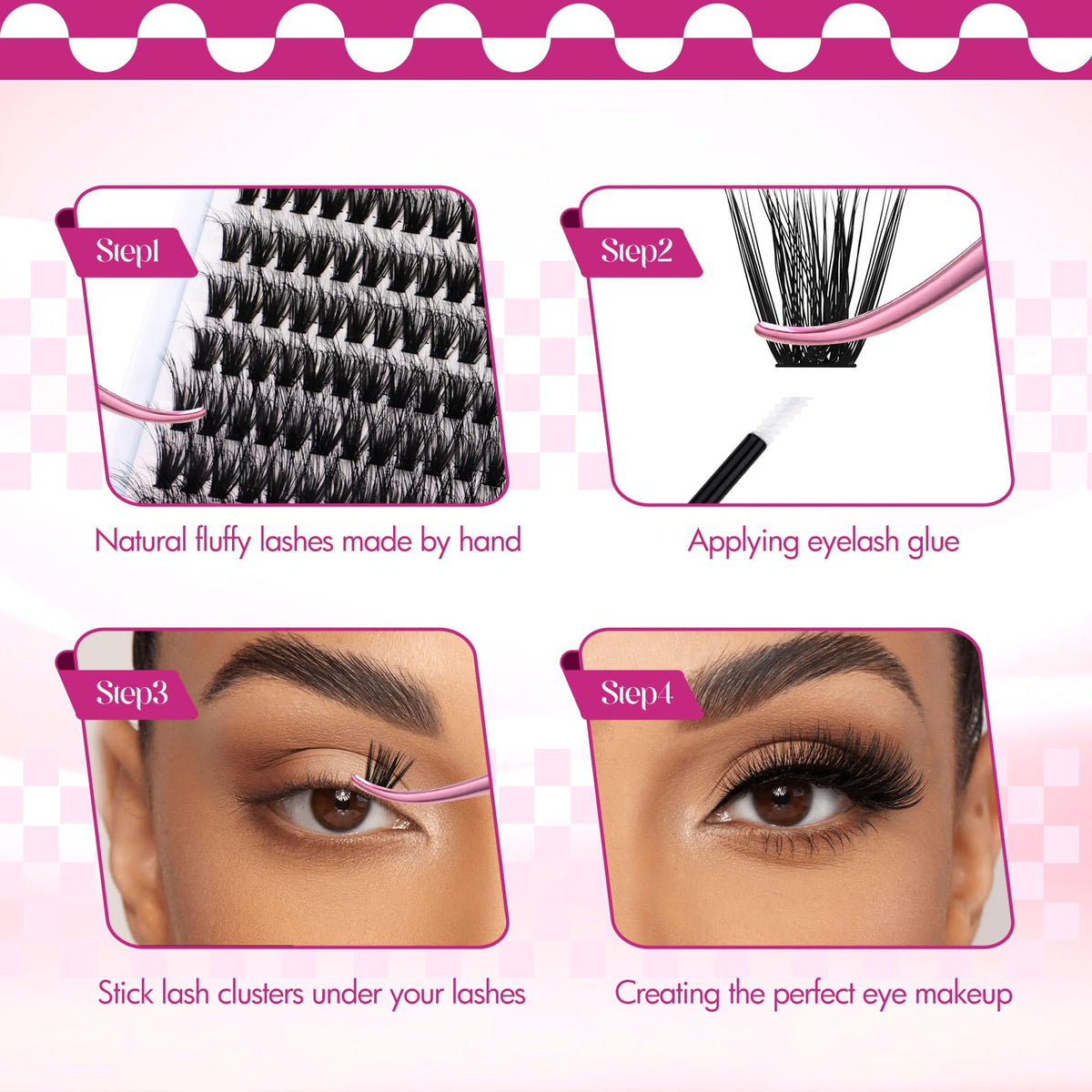 FADLASH Lash Clusters 80D close-up of soft individual lashes