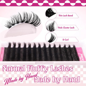 FADLASH Lash Clusters 80D fluffy cluster lashes on display