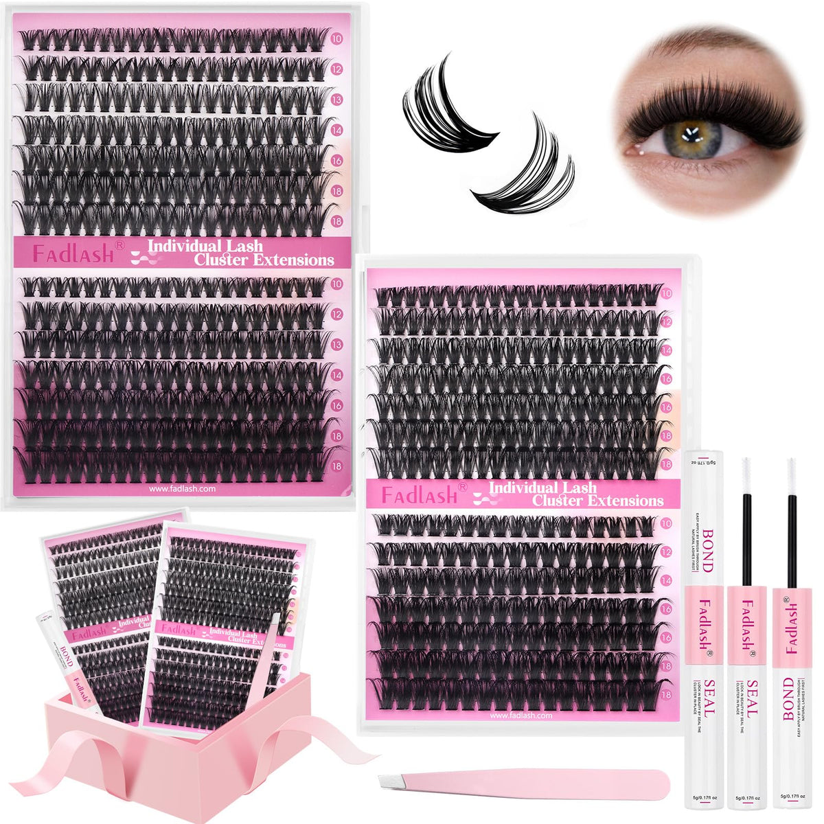 FADLASH lash clusters in various lengths and thicknesses