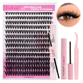 FADLASH Lash Clusters Kit 40D with tray of individual lashes