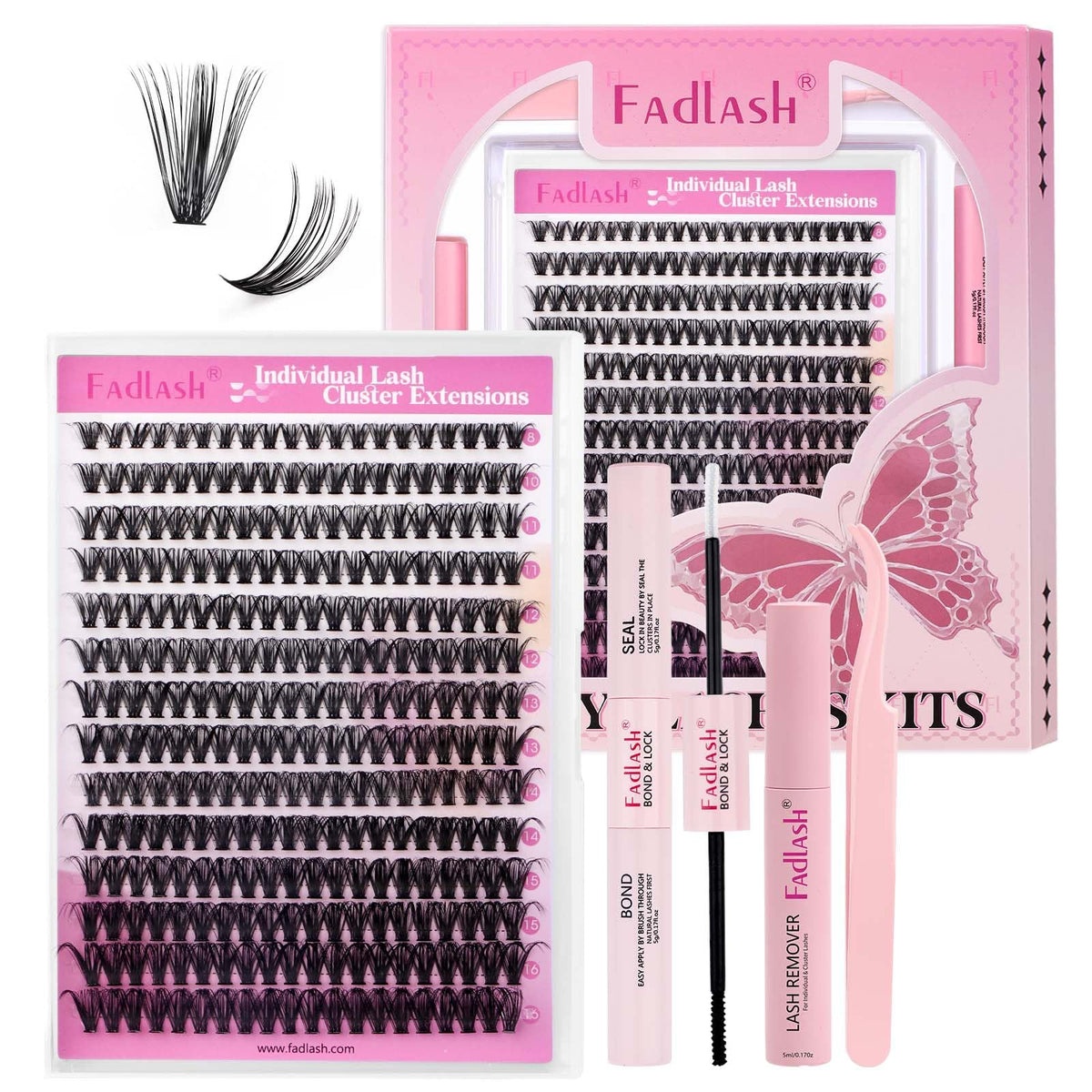 FADLASH Lash Clusters Kit packaging and contents overview