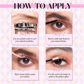 FADLASH Lash Clusters Kit showing natural wispy look
