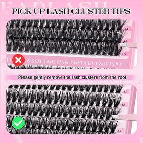 FADLASH Lash Clusters showing application process