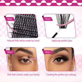 FADLASH Lash Clusters with glue and application tools