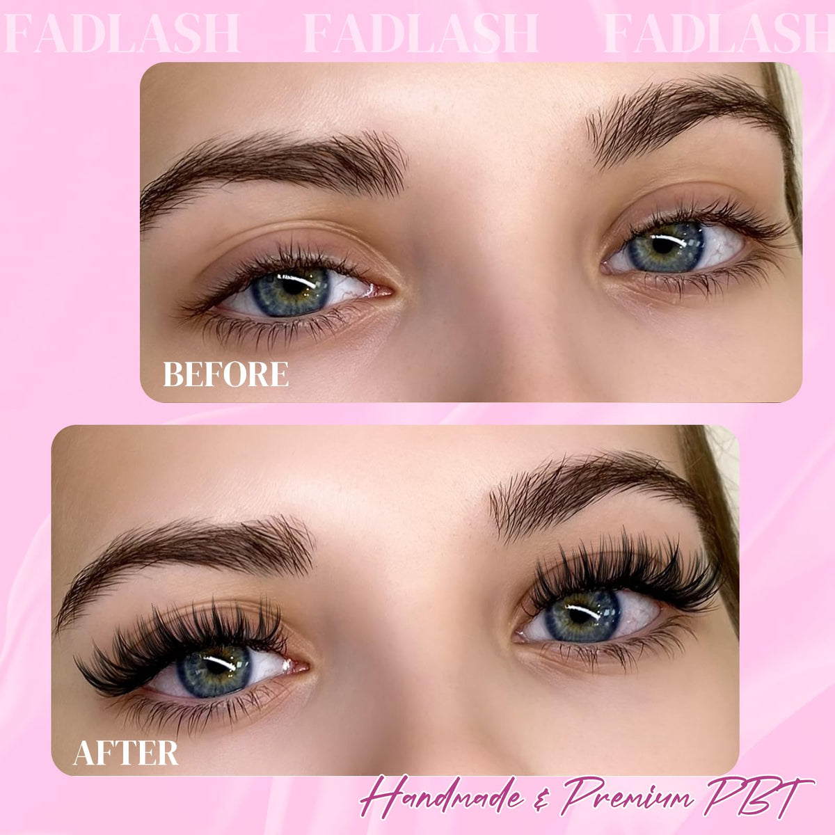 FADLASH Volume Lash Extensions displayed on a makeup table