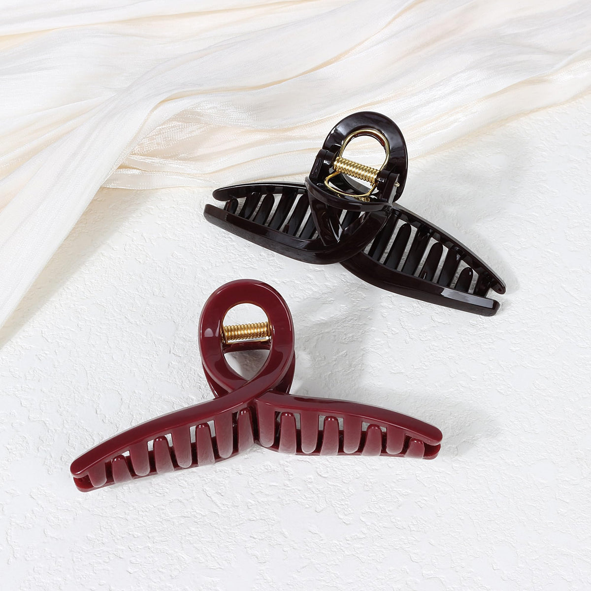 FAELBATY Big Butterfly Hair Claw Clip chocolate brown on hair