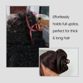 FAELBATY Big Butterfly Hair Claw Clip dark red on hair