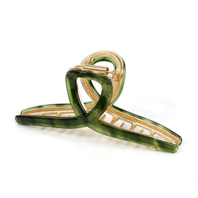 FAELBATY Big Hair Claw Clip green acetate front view