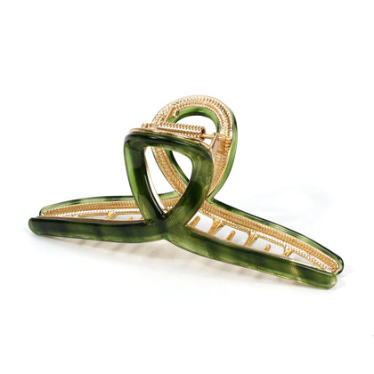 FAELBATY Big Hair Claw Clip green acetate front view