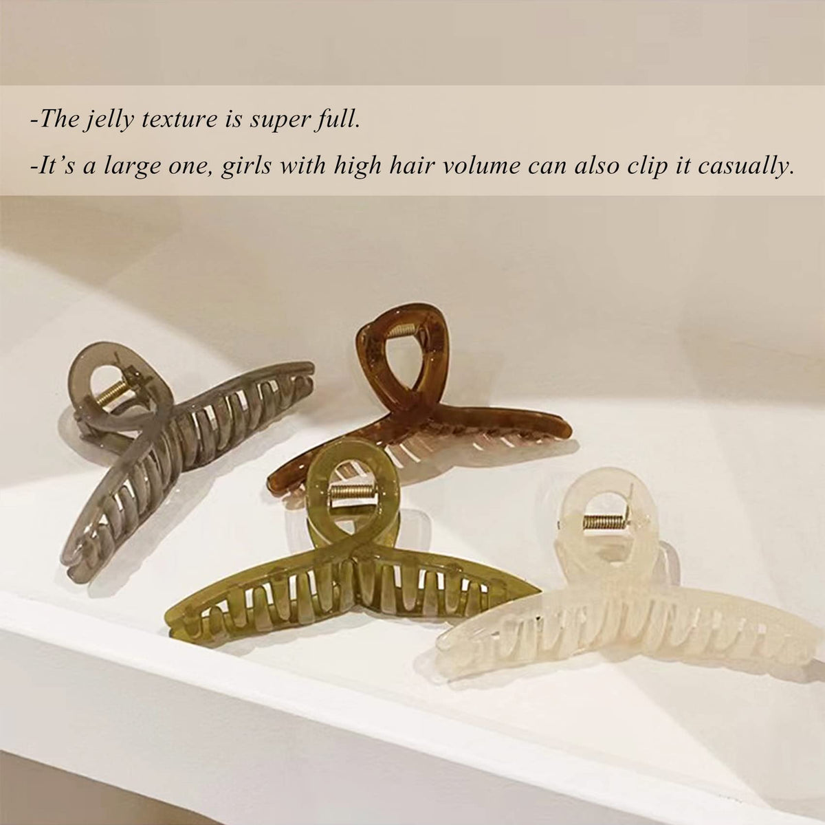 FAELBATY Big Hair Claw Clips in use with long hair