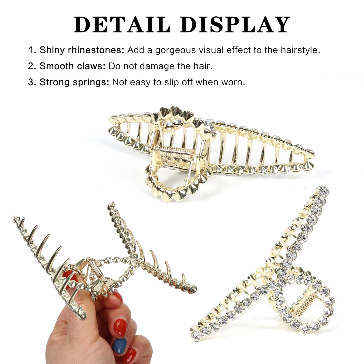 FAELBATY Diamond Hair Claw Clip Set in elegant packaging