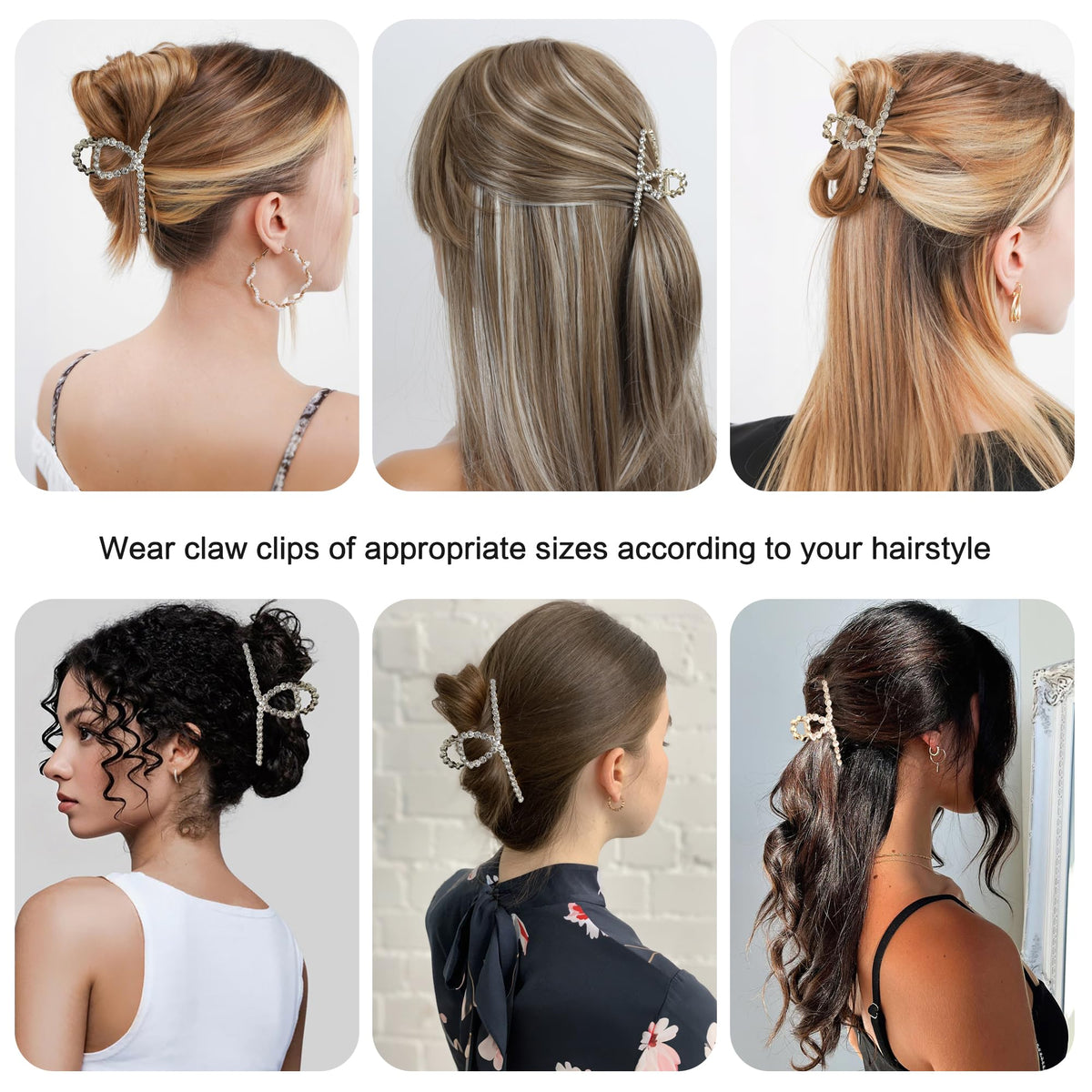 FAELBATY Diamond Hair Claw Clip Set on a stylish background