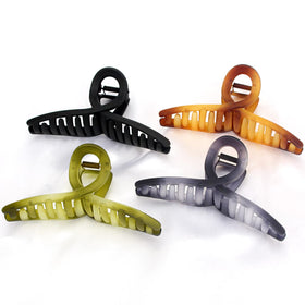 FAELBATY Large Hair Claw Clips Set in green, silver, brown and black