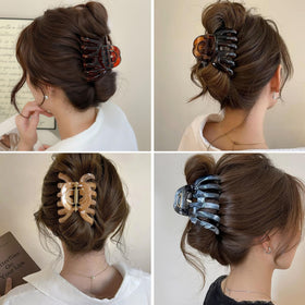FAELBATY Octopus Hair Claw Clip dark brown in hair