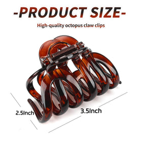 FAELBATY Octopus Hair Claw Clip dark brown side view