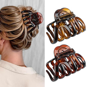 FAELBATY Octopus Hair Claw Clip in dark brown front view