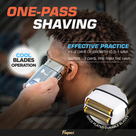 Fagaci Foil Shaver back view with battery compartment
