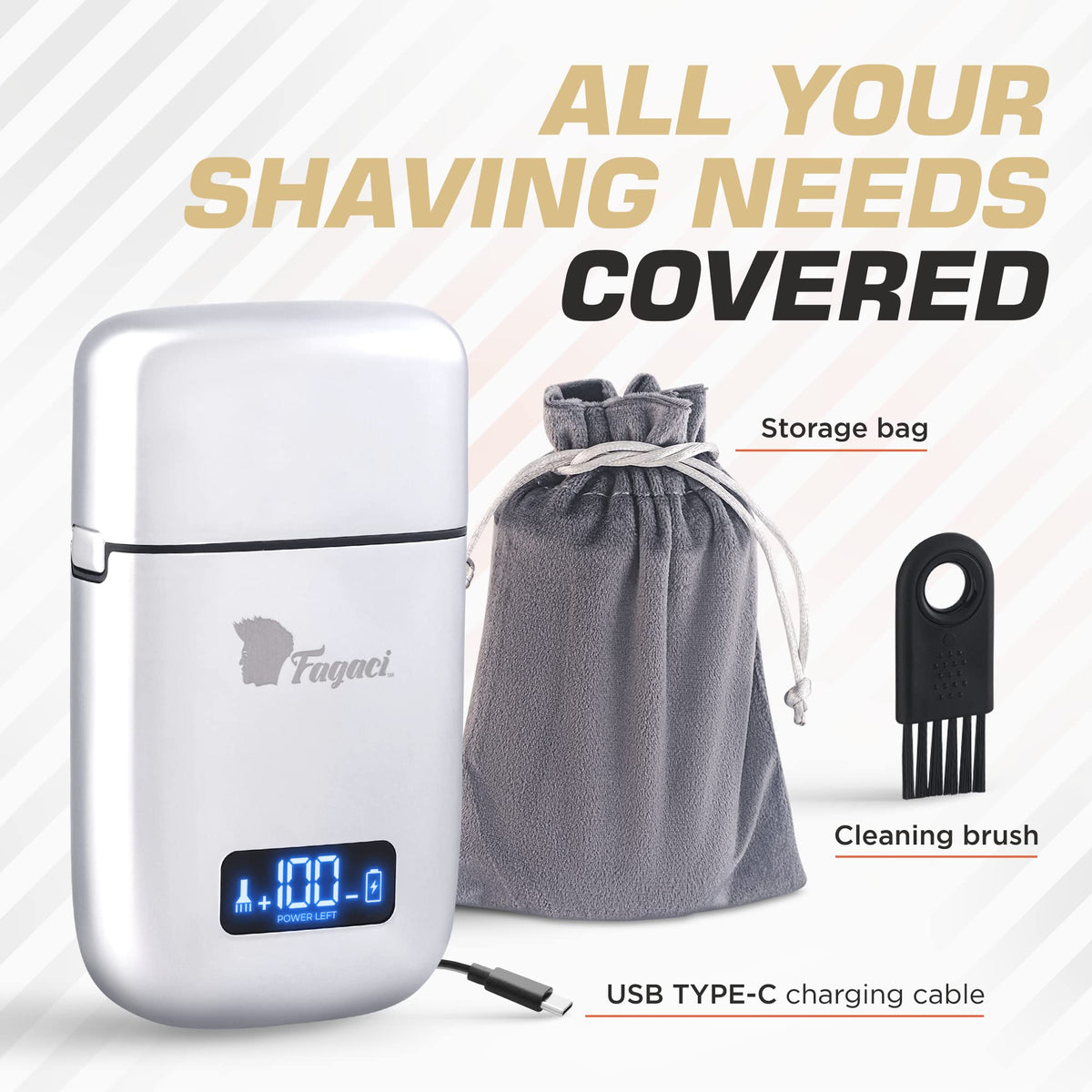 Fagaci Foil Shaver with charging cable