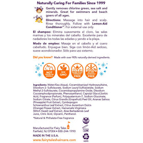 Fairy Tales Kids Clarifying Shampoo back view showing ingredients