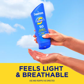 Family using Coppertone sunscreen outdoors