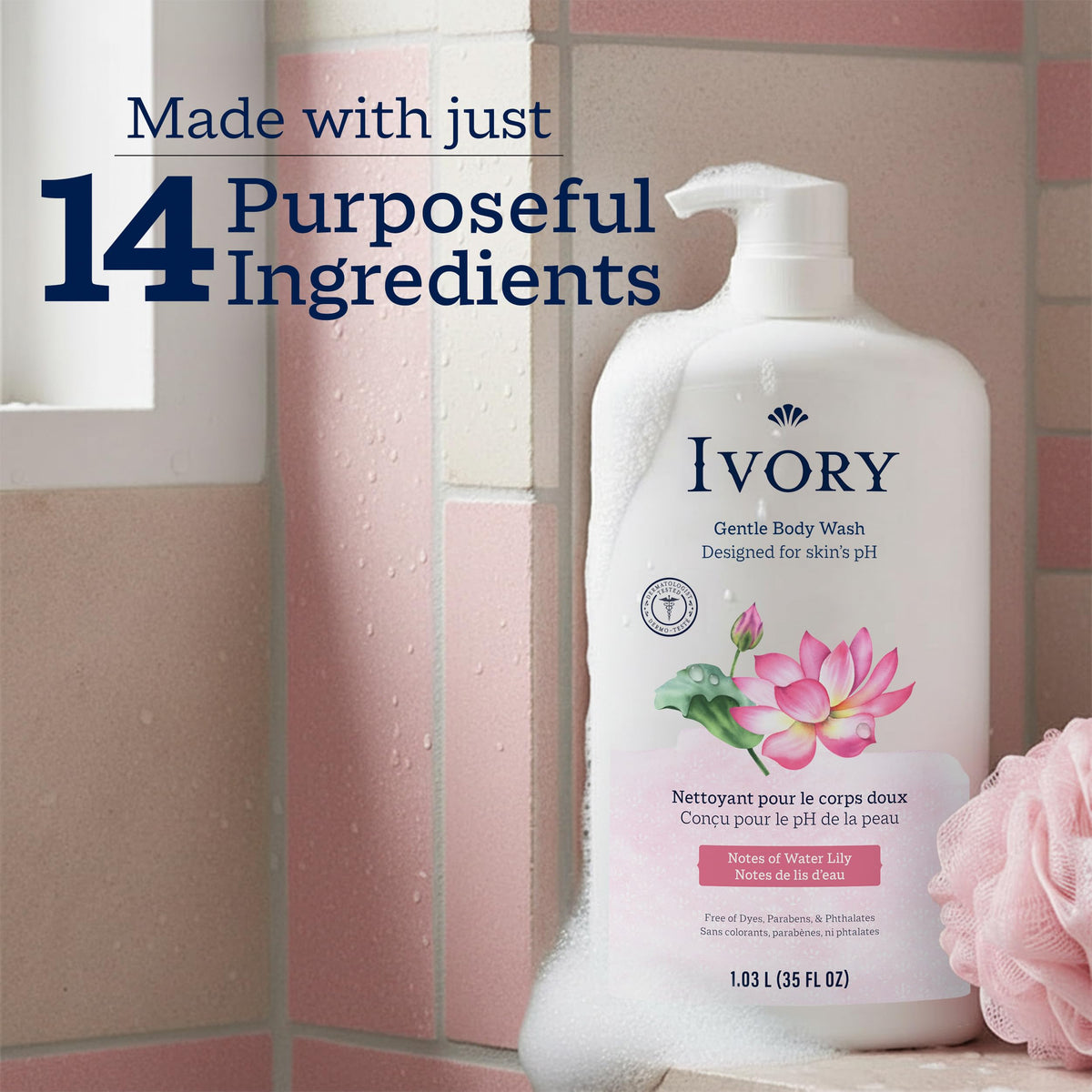 Family using Ivory Body Wash in the shower