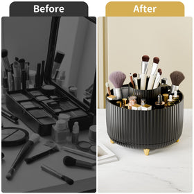 fanado 360° Rotate Makeup Brush Holder Organizer close-up of gold-plated feet