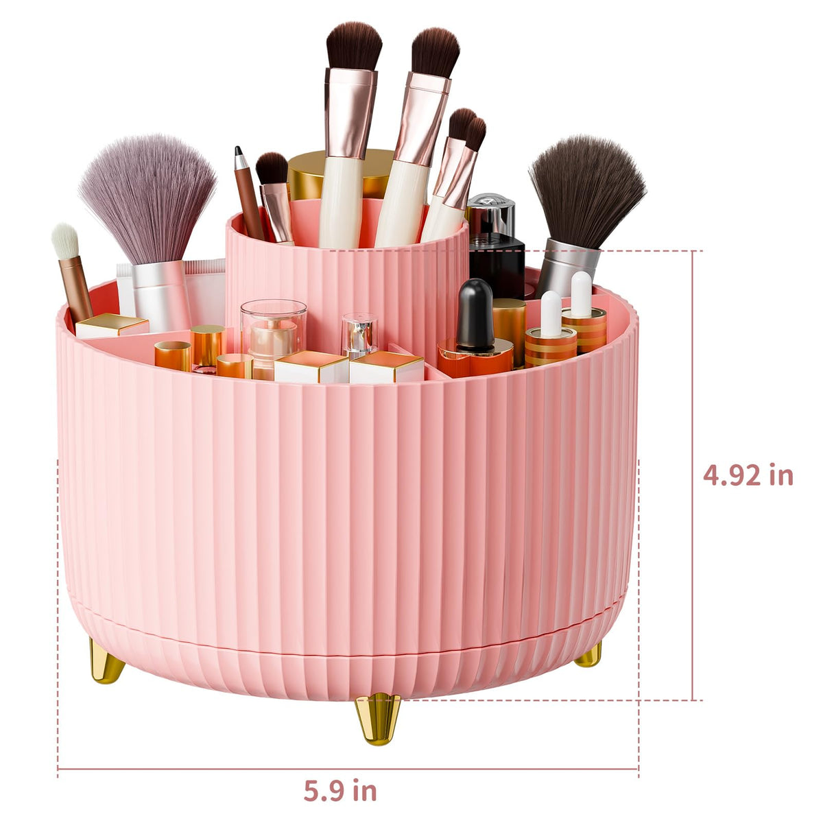 fanado 360° Rotate Makeup Brush Holder Organizer on a vanity