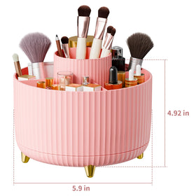 fanado 360° Rotate Makeup Brush Holder Organizer on a vanity