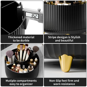 fanado 360° Rotate Makeup Brush Holder Organizer on a vanity