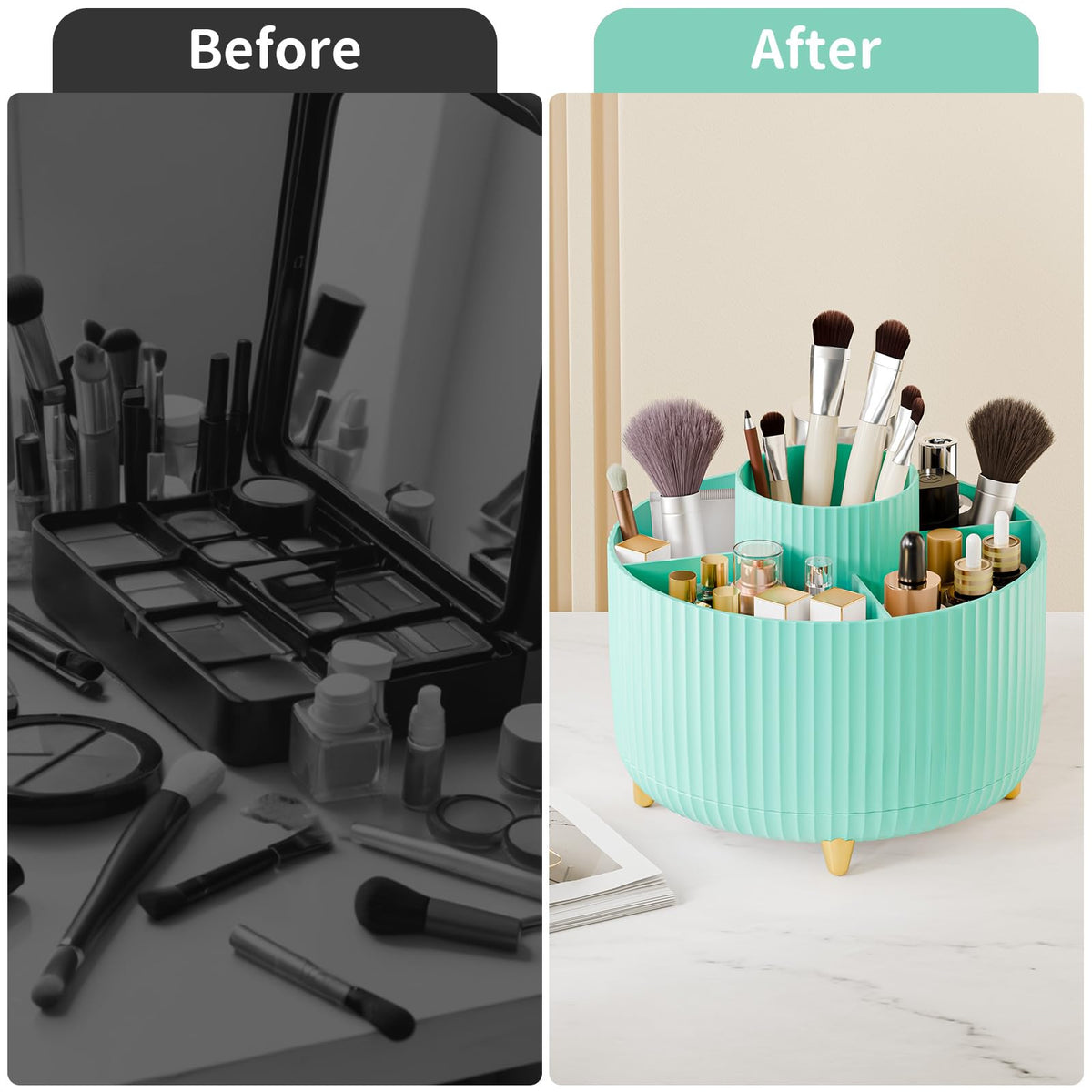 fanado 360° Rotate Makeup Brush Holder Organizer packaging