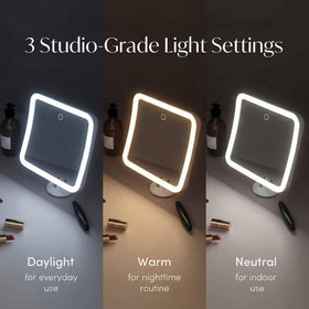 Fancii 20x Magnifying Makeup Mirror in use on a bathroom counter