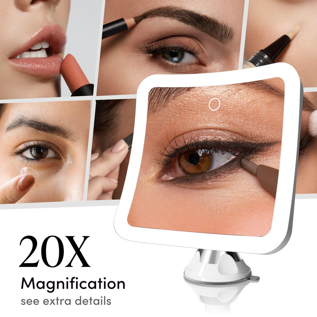 Fancii 20x Magnifying Makeup Mirror with adjustable swivel joint
