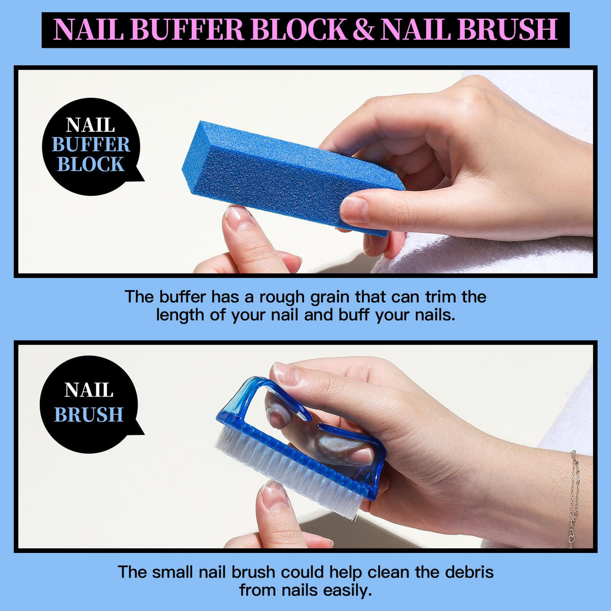 Fandamei blue nail buffer block and polishing files
