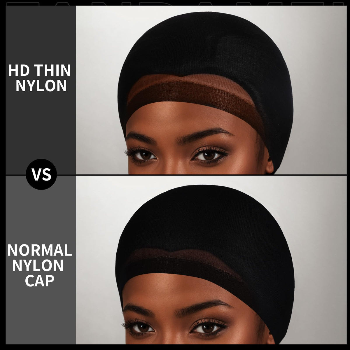 Fandamei HD Wig Caps black on a mannequin head