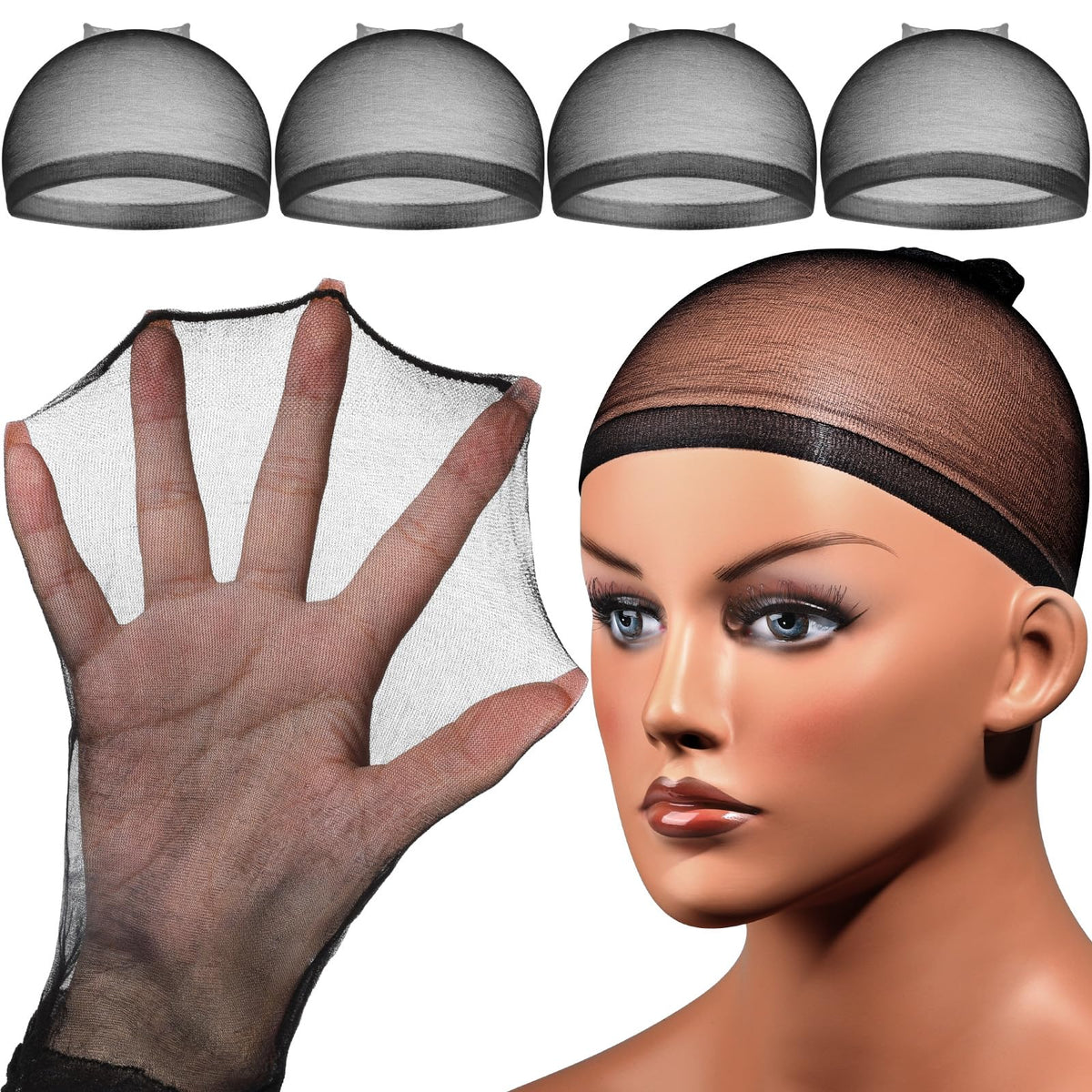 Fandamei HD Wig Caps black packaging front view