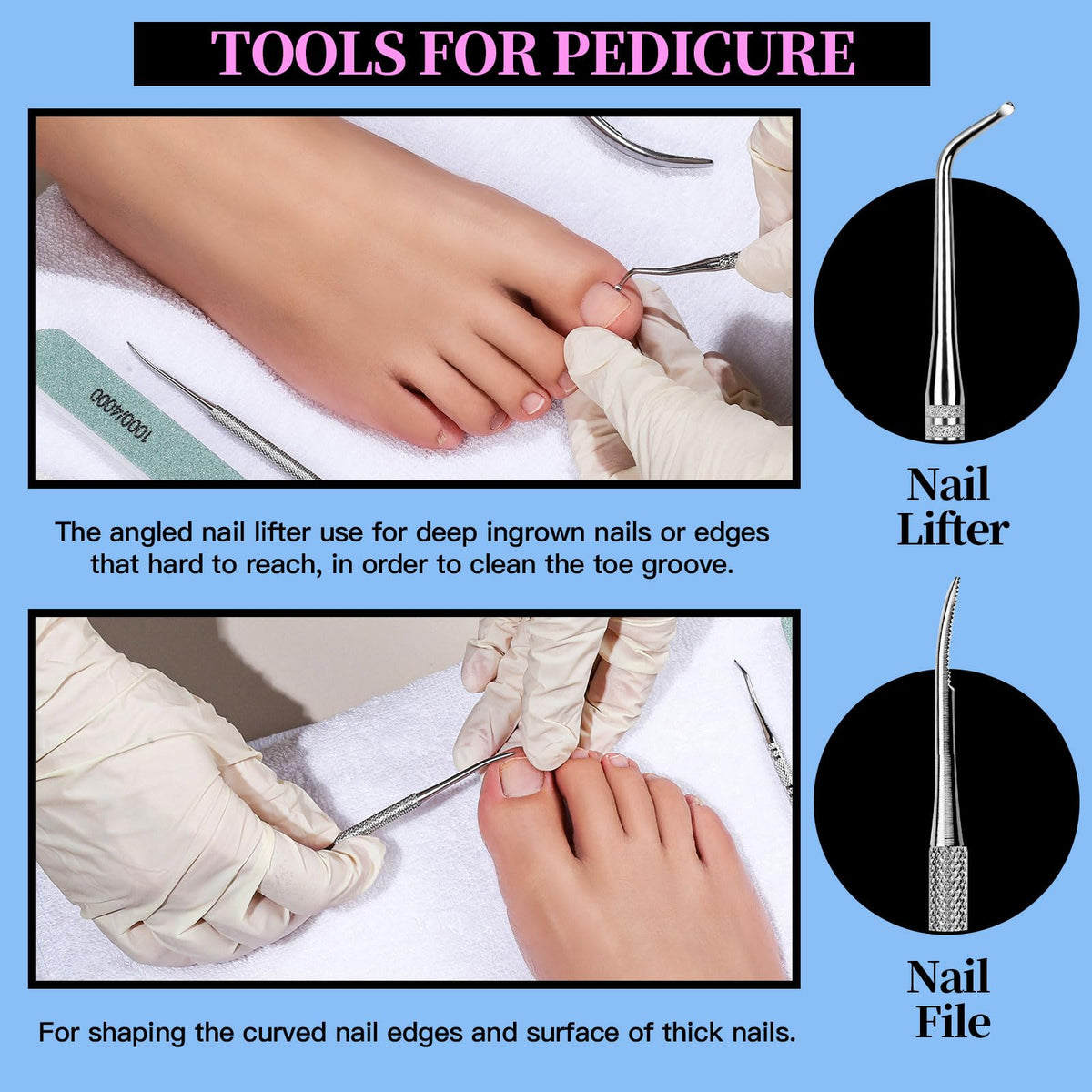 Fandamei manicure tools arranged in a neat layout