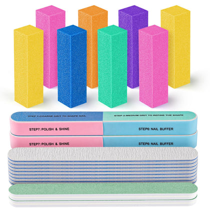 Fandamei Nail Buffers and Files Kit including colourful tools