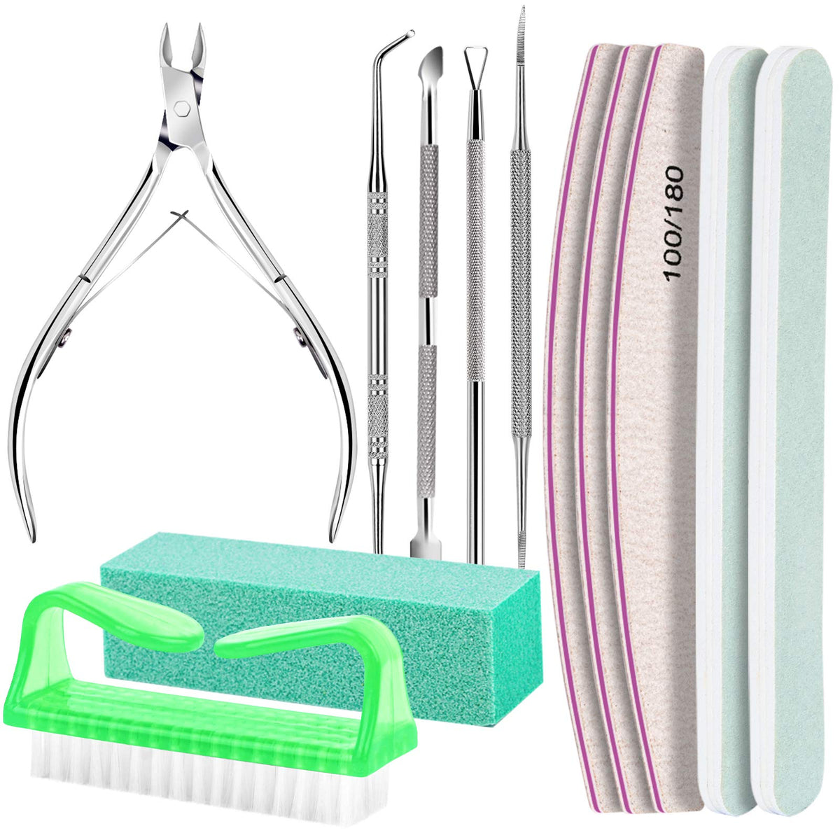 Fandamei Nail Care Kit front view with all tools displayed