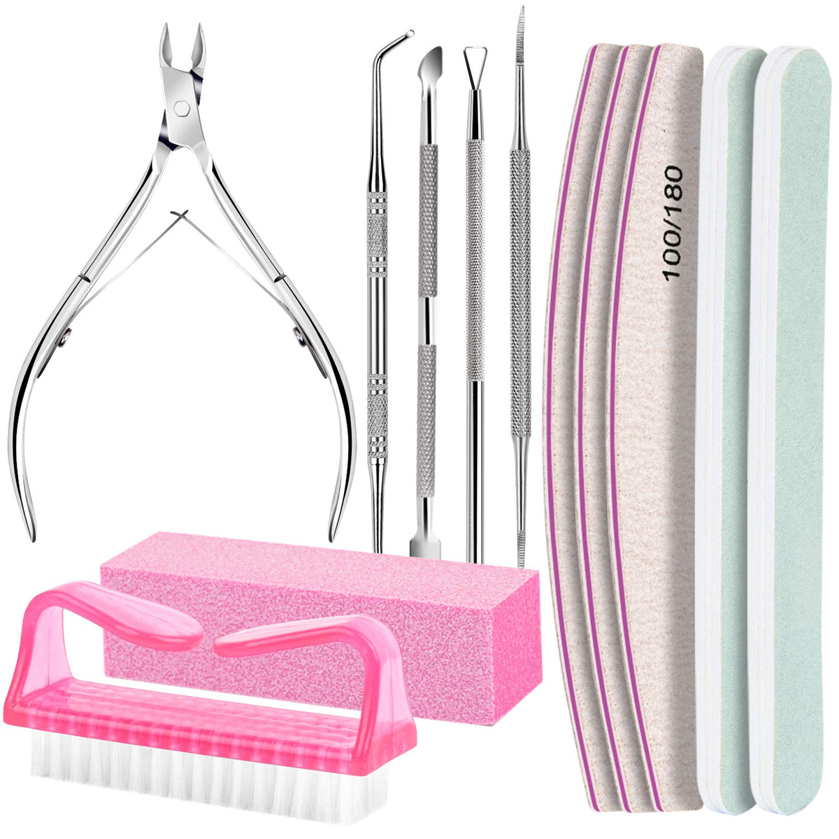 Fandamei Nail Care Kit with various tools including nail files and cuticle nippers
